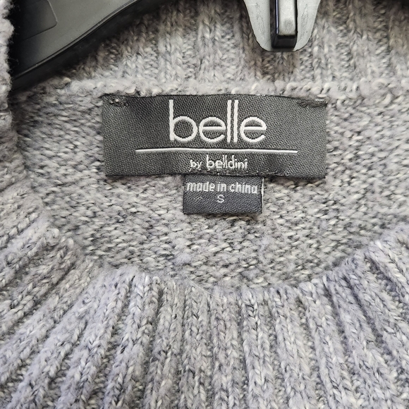 Belle Gray-Blue Mock Neck Sweater womens size small - Picture 6 of 12